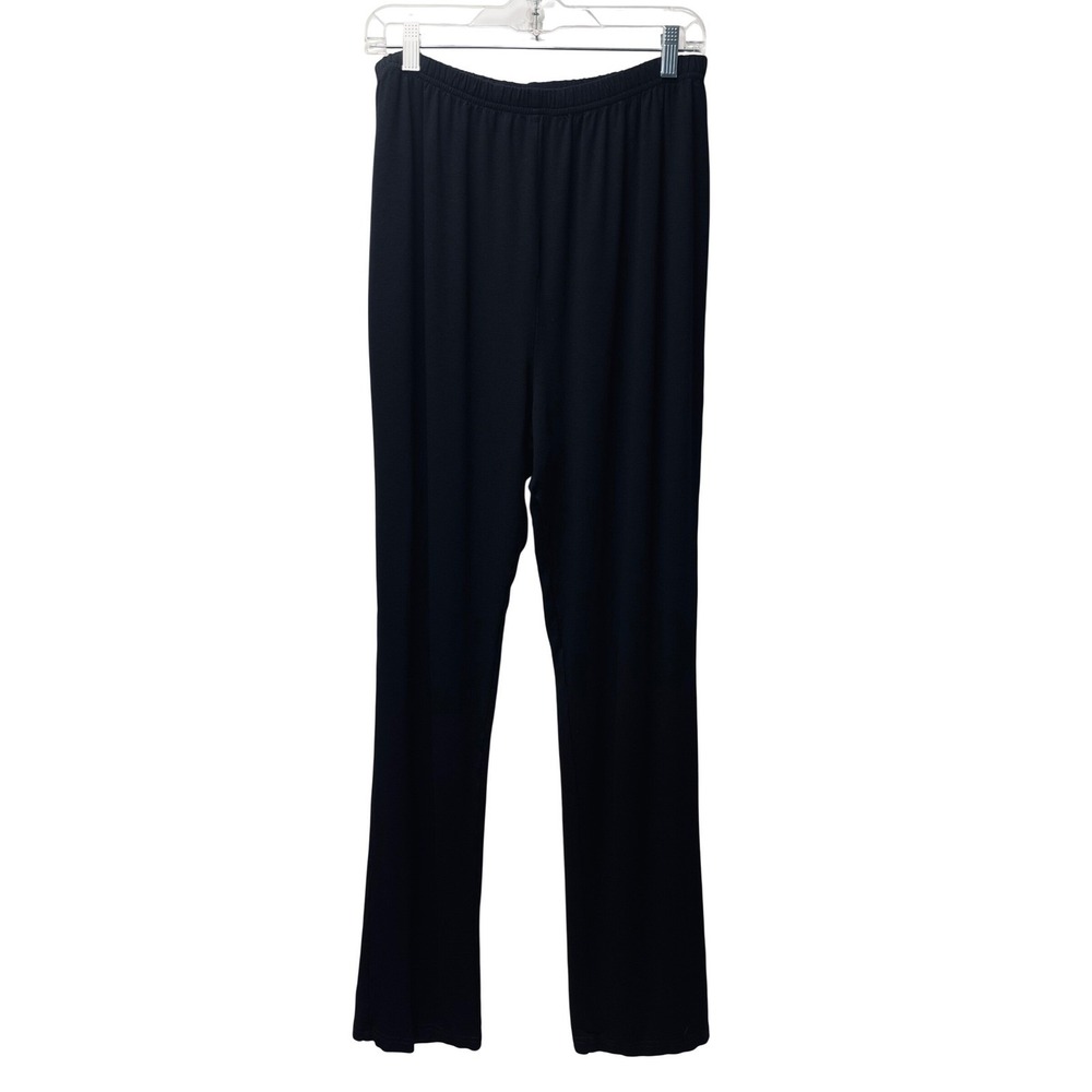 Bryn Walker Pull On Pants L Rayon Spandex Black Straight Packable Travel Lounge